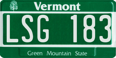 VT license plate LSG183