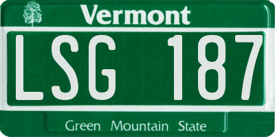 VT license plate LSG187