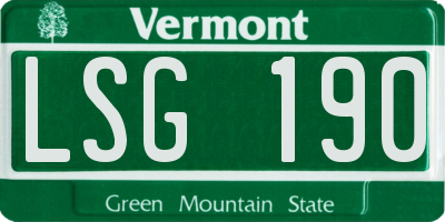 VT license plate LSG190