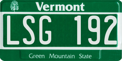 VT license plate LSG192