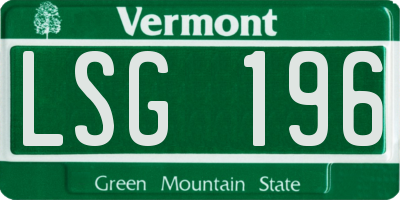VT license plate LSG196