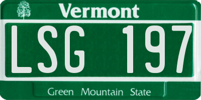 VT license plate LSG197