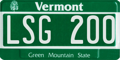VT license plate LSG200