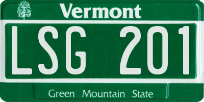 VT license plate LSG201