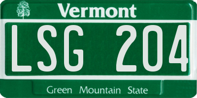 VT license plate LSG204