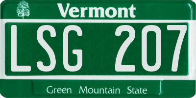VT license plate LSG207