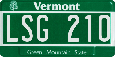 VT license plate LSG210