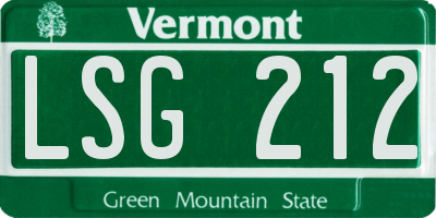 VT license plate LSG212