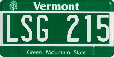 VT license plate LSG215