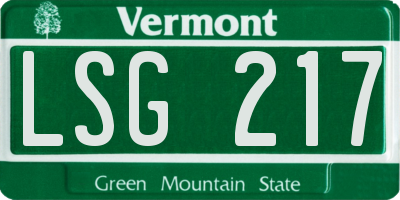 VT license plate LSG217