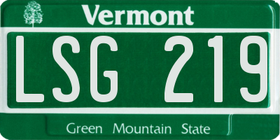 VT license plate LSG219
