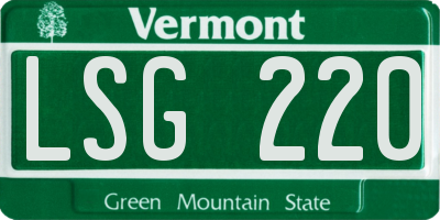VT license plate LSG220