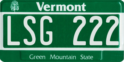 VT license plate LSG222