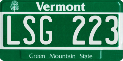 VT license plate LSG223