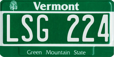 VT license plate LSG224