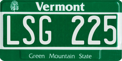 VT license plate LSG225