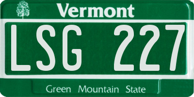 VT license plate LSG227