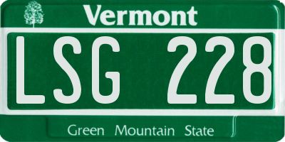 VT license plate LSG228