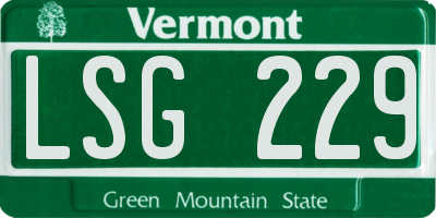 VT license plate LSG229