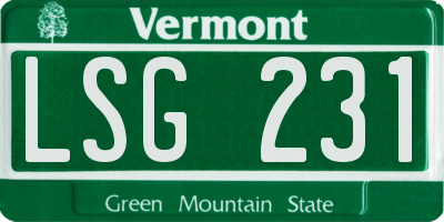 VT license plate LSG231
