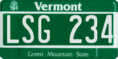 VT license plate LSG234