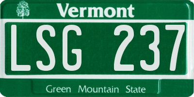 VT license plate LSG237