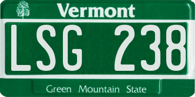 VT license plate LSG238