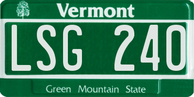 VT license plate LSG240