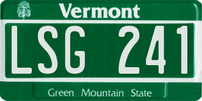 VT license plate LSG241