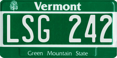 VT license plate LSG242
