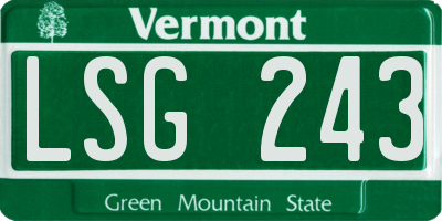 VT license plate LSG243