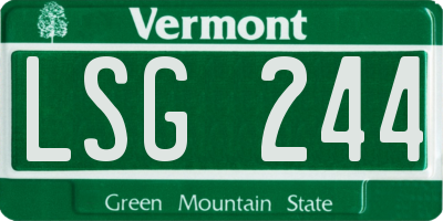 VT license plate LSG244