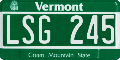 VT license plate LSG245