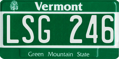 VT license plate LSG246