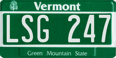 VT license plate LSG247