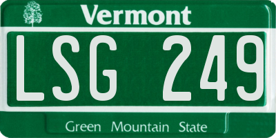 VT license plate LSG249