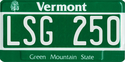 VT license plate LSG250