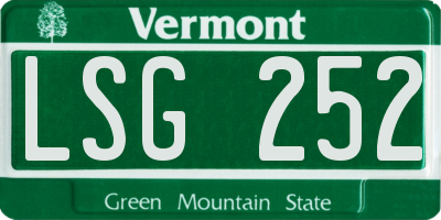 VT license plate LSG252
