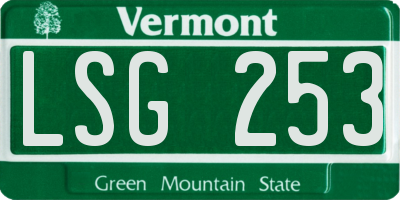 VT license plate LSG253