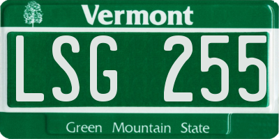 VT license plate LSG255