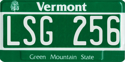 VT license plate LSG256