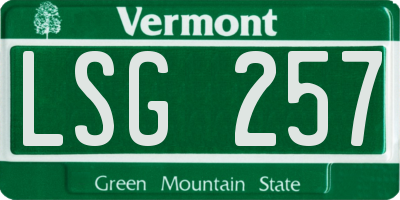 VT license plate LSG257