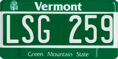 VT license plate LSG259