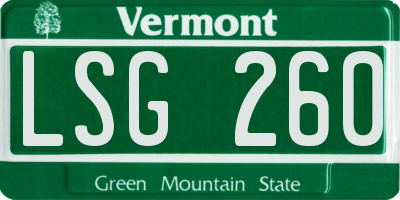 VT license plate LSG260