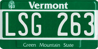 VT license plate LSG263