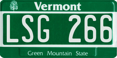 VT license plate LSG266