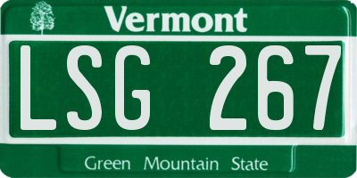 VT license plate LSG267