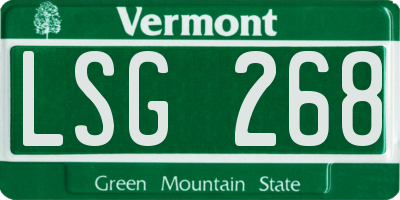 VT license plate LSG268