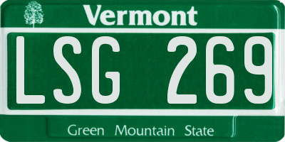 VT license plate LSG269