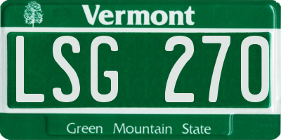 VT license plate LSG270